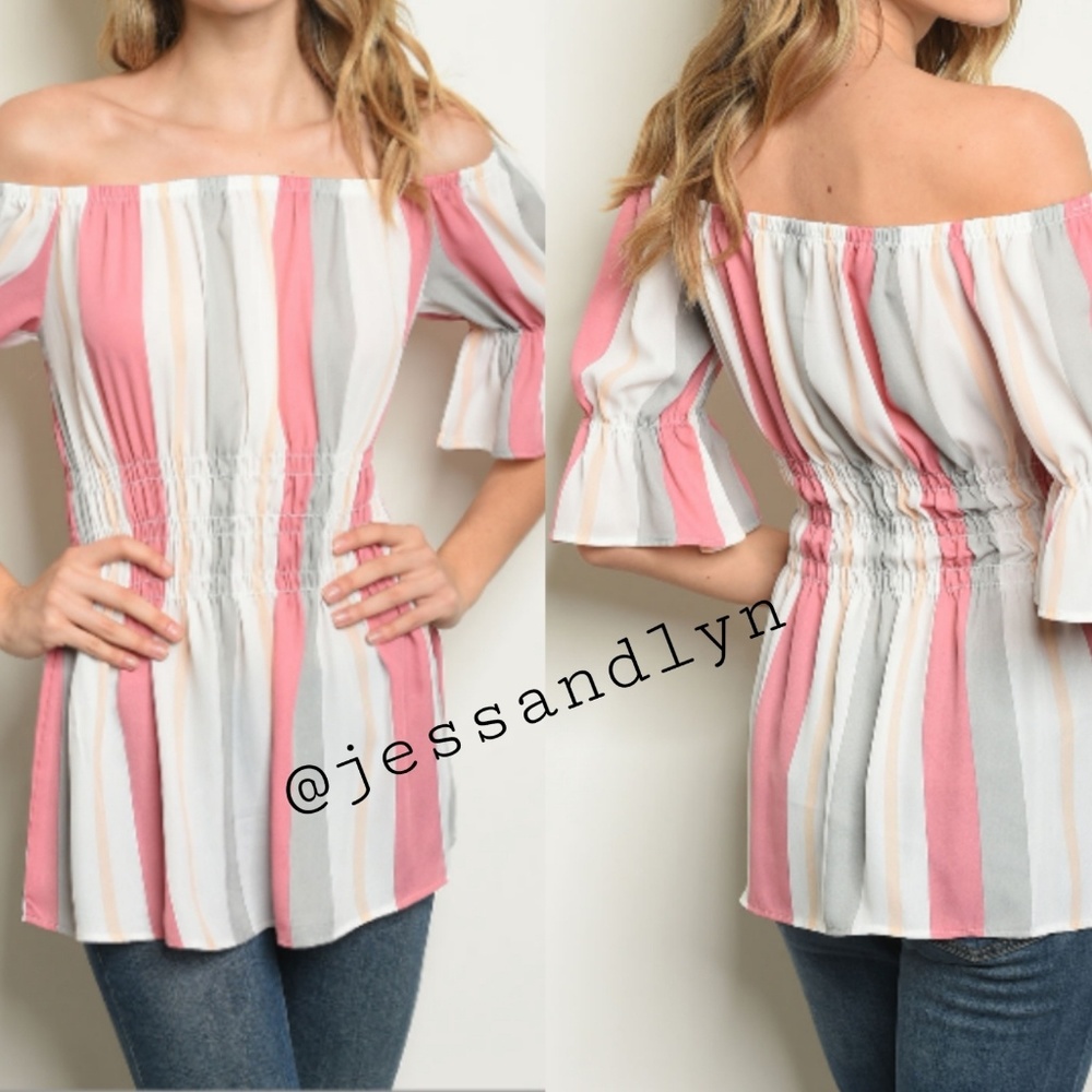 🆕 MOLLY Striped Bell Sleeve Top